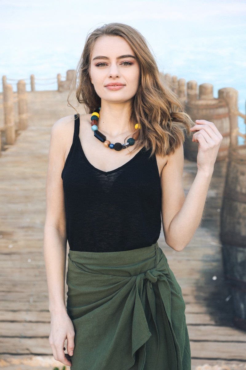 Leto Wholesale - wood & bead statement necklace wholesale