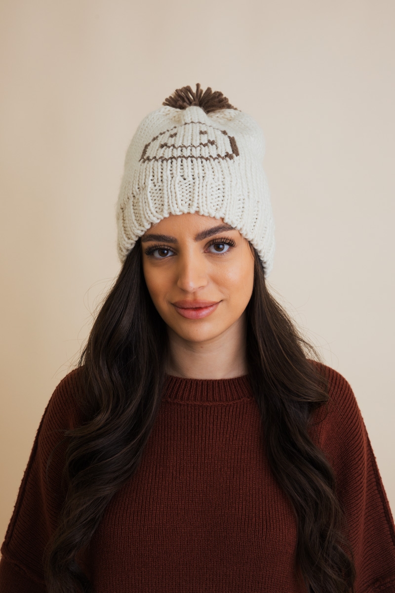 Smiley Cheer Up Pom Beanie – Fun, Cozy Winter Accessory 