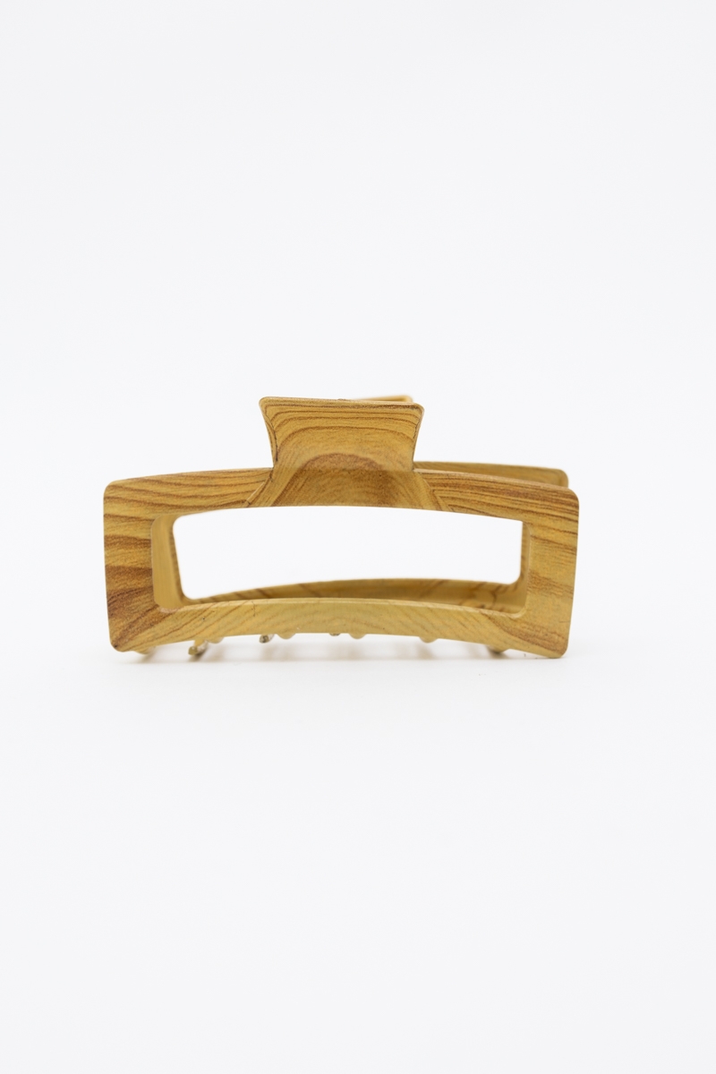 Retro Wood Print Metal Hair Claw Clip