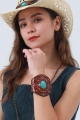 Aegean boho style leather cuff bracelet