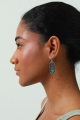 Artisan carved cactus earrings with geometric turquoise inlay 4