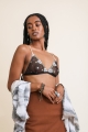 Black Mesh Bralette with Floral Embroidery – Chic and Stylish Design
