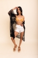 Black Sheer Lace Kimono Top for Beach