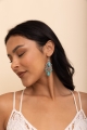 Bohemian Turquoise Silver Chandelier Earring