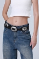 Bohemian western style pu belt for women versatile waist accessory