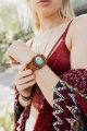 Boho Turquoise Stone Camel Leather Cuff Bracelet Unique