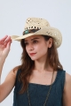 Boho woven raffia cowboy hat     eco western style