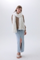 Boucle knit scarf     plush fringe   cozy style 2
