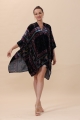 Burnout bohemian velvet kimono     floral pattern