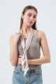 Caramel striped satin scarf multifunctional neck tie   bag accessory