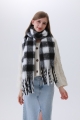 Classic checkered scarf     fringed elegance 1