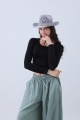 Cotton western cowboy hat with turquoise accent band