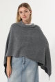 Cowl neck knit poncho wrap shawl women asymmetrical cape