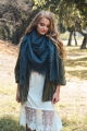 Cozy mohair square scarf     openwork blanket wrap 3
