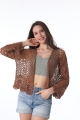 Crochet lace long sleeve open front boho cardigan cover up
