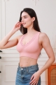 Crochet lace trim wireless bralette adjustable back support comfort bra