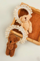 Cute bear pearl scrunchie daily wear hair accessory 4