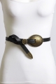 Embossed vintage belt in black, boho accessory