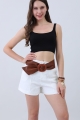 Faux leather waist belt smooth trackline detail 1