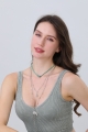 Gemstone accented crescent moon layered chains set 3
