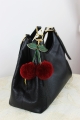 Genuine rabbit fur cherry charm     soft   luxurious bag ornament