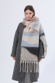 Gradient stripe thickened tassel warm scarf