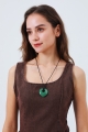 Hollow heart gemstone pendant necklace for women 3