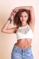 Ivory crochet brami with cross back straps wholesale