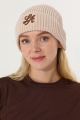 La embroidery ribbed knit cuff beanie women winter warm hat