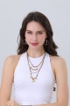 Layered rainbow bead necklace boho style 4