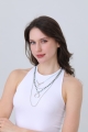 Layered turquoise horseshoe necklace in silver 3
