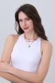 Layered woven chain necklace with charms