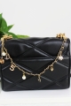Leather interwoven chain strapchanelinspired pearl 