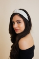 Lightweight soft twist headwrap in natural, a textured and cozy hairband.