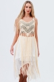 Long tassel fringe crochet kimono bold styling statement