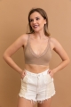 Mocha soft lace bralette offering lightweight layering and all-day ease.