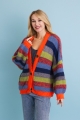 Multi-color retro striped oversized cardigan vibrant knitwear