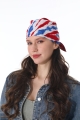 Patriotic red white blue spiral tie dye square bandana scarf