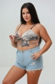 Plus size top ateliertie dyed mesh brami with cutouts