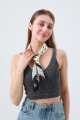 Polka dot bandana with black border timeless summer scarf 
