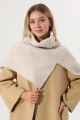 Ribbed knit turtleneck shoulder wrap neck warmer