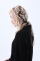 Sheer floral embroidered lace headscarf retro triangle kerchief head wrap 2