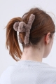 Soft plush hair claw clip cozy fuzzy jaw clip for daily use 3