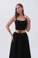 Solid color belt with elastic woven waistband design
