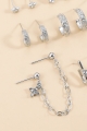 Star moon zircon chain earrings set
