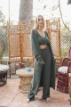 Stylish complete olive boucle lounge outfit with a relaxed fit for a trendy look