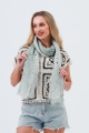 Tiedye ribbed oblong scarf fringed   artistic