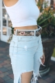 Trending floral fashion hibiscus embroidered bohemian belt 1