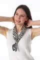 Trendy leopard print satin bandana women multiuse neck scarf hair bag tie