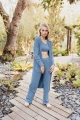 warm knit longline cardigan cozy fashion blue wholesale